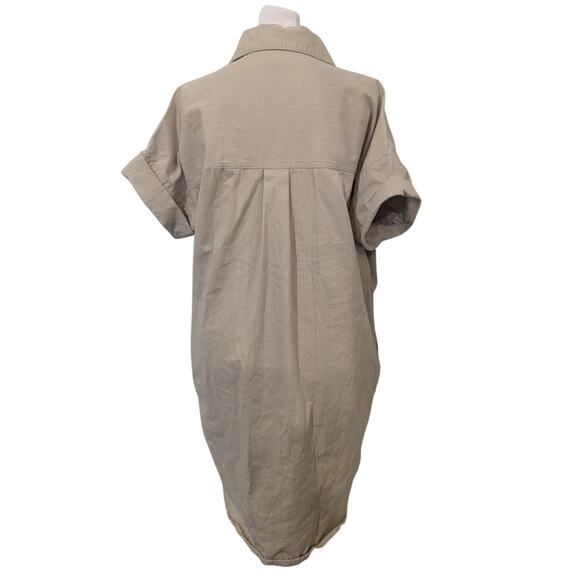OAT New York Khaki Oversized Button Up Shirt Dress Small - Picture 5 of 7